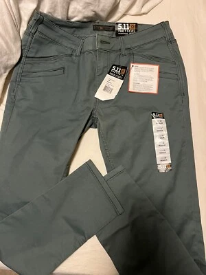 Pantalones tácticos para mujer 5,11, talla 10 regular, verde Foto 1 de 4
