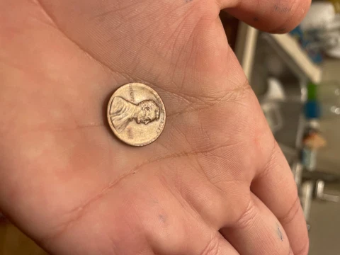 1987 Lincoln Penny  Broadstruck Error Penny Cover