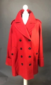 Burberry Red Wool Peacoat Jacket NWT RRP £1250 - Picture 1 of 12