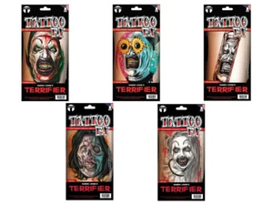 Art the Clown Tatuaggio Temporaneo Set di 5 Terrifier 3 Tatuaggi Horror Halloween - Foto 1 di 6