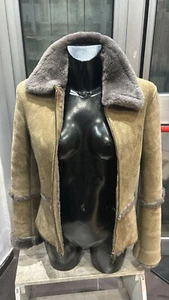 Schafleder Shearling Gebraucht Frau Gr. M Hellbraun LLD318 - Bild 1 von 10