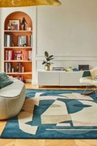 Rug Modern Hand Tufted Nz Wool Area Rug, New Abstract Design, Premium Quality - Picture 1 of 2