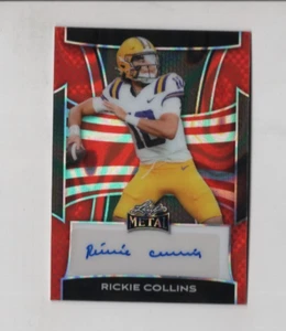 RICKIE COLLINS 2025 FOGLIA METALLO BASE CALCIO AUTOGRAFO PRISMA ROSSO #D 10/10 AUTO - Foto 1 di 2