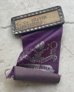 1936 Williamsport Pennsylvania PA Elks Association Abzeichen - grob!  bg - Bild 1 von 3