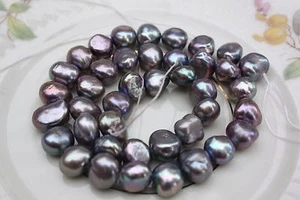 BK3 9-10 mm Zuchtperlen Strang Süßwasser Schmuck Ketten Halskette barock Basteln - Bild 1 von 1