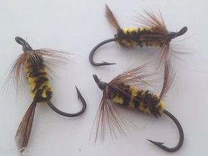 3 mouches brindle bug H8 fliegen mosca flies nymphe streamer - Imagen 1 de 1