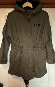 Woman’s BRAVE SOUL Khaki Hooded Parka Jacket Coat Size 12 - Picture 1 of 8