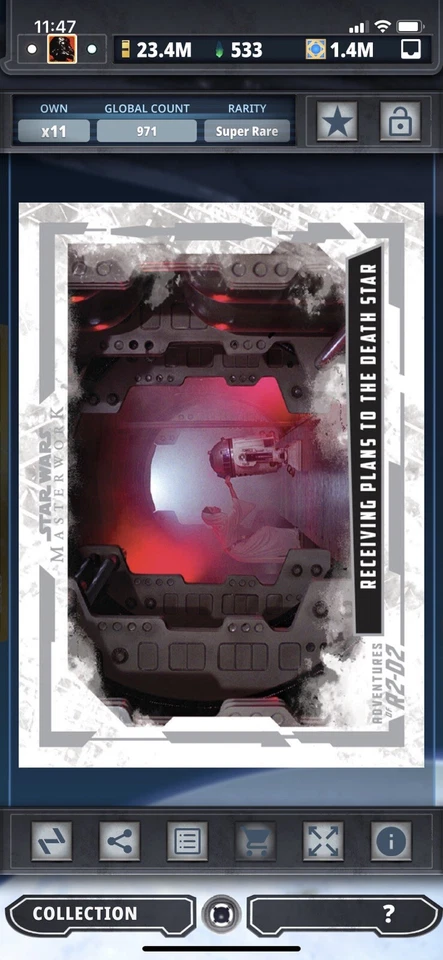 Topps Star Wars Digital Card Trader White Masterwork Selects 2017 Leia Award - Image 1 of 1