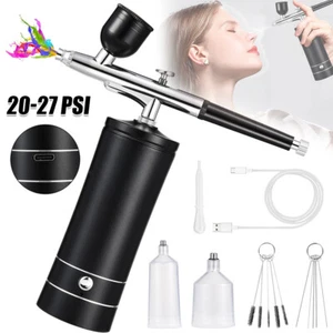 Cordless Airbrush Kit mit Kompressor 27PSI Hochdruck-Airbrush für Malerei Tattoo - Bild 1 von 14