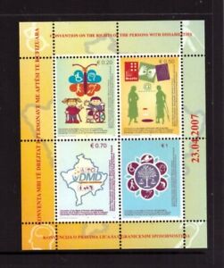 Kosovo 2007 Disabled Rights Treaty sheet MNH mint stamps