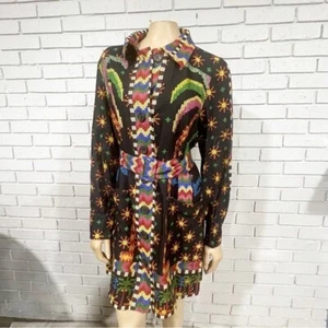 Farm Rio Damen schwarz Ara Nacht Leinenmischung Minikleid - Größe L - Bild 1 von 8