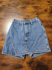 PRE OWNED Girls Shein Dark Wash Denim Skorts Snap Button Size 8Y - Picture 1 of 5