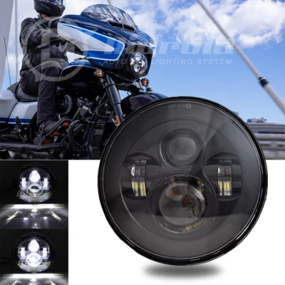Faro LED negro de 7 pulgadas para Harley Davidson Street Glide Special FLHXS Foto 1 de 4