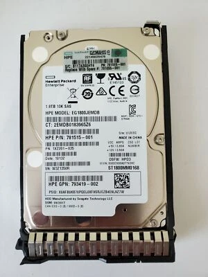 HP 1.8TB 12G SAS 10K 2.5" SFF HDD HARD DRIVE 793419-002 781515-001 For Gen8 G9 - Image 1 of 2