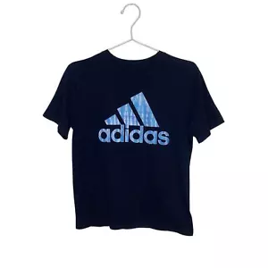 Camiseta Adidas Azul Marino Manga Corta Algodón Azul Claro Logo Gráfico Niños Mediana - Imagen 1 de 5