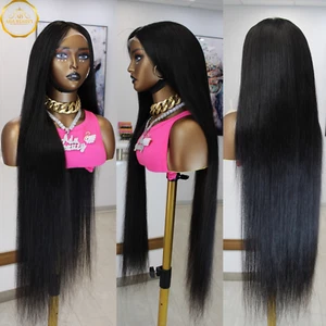 Brazilian 100% Human Hair Straight 13x4 Glueless Lace Front Wig For Black Women - Picture 1 of 1