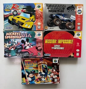 5 Boxed N64 Games - Magical Tetris, Monster Truck Madness, Mickey Speedway, MRC - Picture 1 of 8