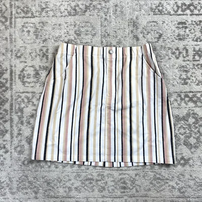 NUEVA Falda Hollister Para Mujer Tiro Ultra Alto Mezcla de Lino Rayas Talla Grande Foto 1 de 4