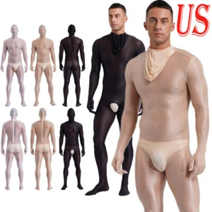 Calze corpo uomo lucide vedi attraverso con cappuccio collant ultrasottili - Foto 1 di 32