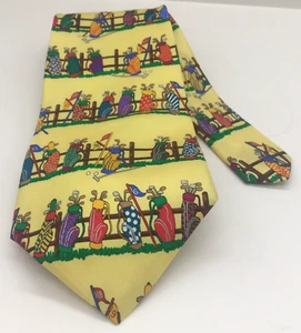 Alynn Neckware Krawatte Vintage "TEE TIME LINE UP" 100 % Seide Neuheit Designer 60 Zoll - Bild 1 von 4