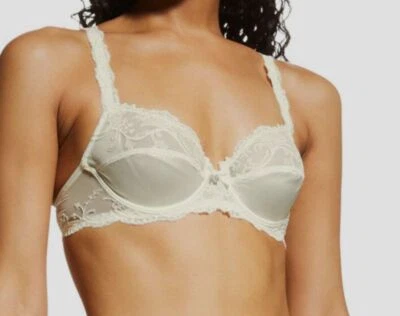 $189 Lise Charmel Women's Beige Splendeur Soie Contour Lace Bra Size 34D - Image 1 of 3