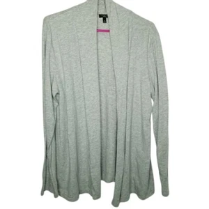 Talbots Womens Light Gray Open Front Cardigan Sweater XL Pima Cotton Blend - Picture 1 of 9