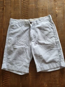 J. para hombre Pantalones cortos crew talla 29 bolsillos chinos azul blanco a rayas algodón - Imagen 1 de 7