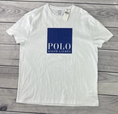 Polo Ralph Lauren Classic Fit Short Sleeve Big Block Logo T-Shirt, White Size L - Image 1 of 4