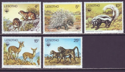 Lesotho 1977 SC 228-232 MNH Set WWF Animals - Image 1 of 2