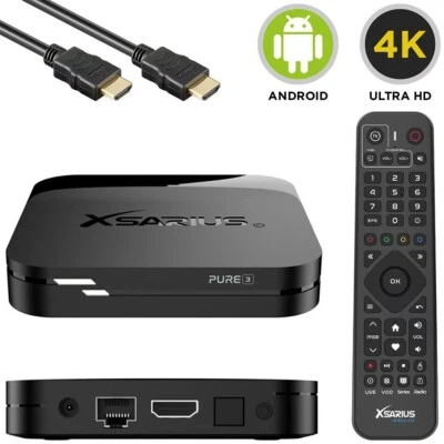 Xsarius PURE 3 4K UHD Dual-WiFi USB 3.0 LAN HDMI Android 11 IP-Receiver Schwarz - Bild 1 von 4