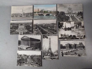 10 Vtg Paris France Guy RPPC Postcard Eifel Tower Basilique Du Sacre Coeur 1950s - Picture 1 of 8