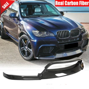For 2009-2014 BMW E70 E71 E72 X5M X6M Real Carbon Front Bumper Lip Body Spoiler - Picture 1 of 12