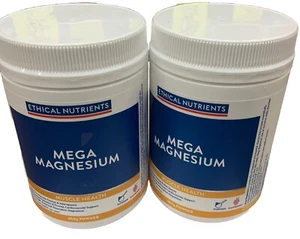 2x Ethical Nutrients Mega Magnesium Raspberry Powder - 450g Combo Deal X2 - Picture 1 of 2