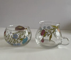 Dorothy Thorpe Floral Creame and Sugar Bowl - Picture 1 of 4