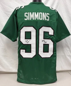 Clyde Simmons Signed Kelly Green Custom Jersey (XL) Eagle HOF 2018 Ins PSA 420 - Picture 1 of 6