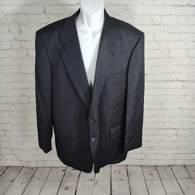 Blazer Louis Roth de un solo pecho tejido ojo de pájaro azul marino tres botones para hombre talla 44R Foto 1 de 4