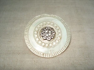 BOUTON Ancien Nacre & Strass Louis XVI - XVIII eme Antique BUTTON 18 Th - Bild 1 von 17