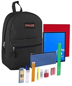 Backpack with School Supplies for Kids - 20 Piece Back to School Black Pack - Picture 1 of 7