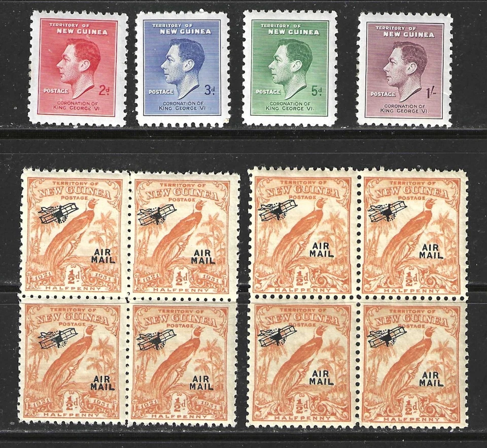 NEW GUINEA STAMPS #48-51, C14, C28 --  SET + (2) BLK 4   -- 1931 -- MINT - Image 1 of 1
