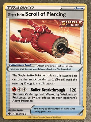 2021 Pokemon TCG Chilling Reign Sword & Shield Scroll Of Piercing 154/198 NM - Image 1 of 2