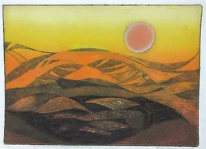 Vtg 1978 Edward Goldman (1916-2006) Signed S/P Imp Serigraph Sunset Sunrise - Bild 1 von 12