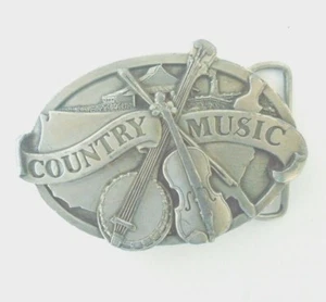 Vintage Country Music Pewter Belt Buckle Siskiyou Buckle Co 1984 E29 - Picture 1 of 2