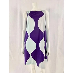Vestido Marimekko Mod Shift, Púrpura Como Nuevo Línea A Retro Estilo Años 60 Vestido, Talla S - Imagen 1 de 10