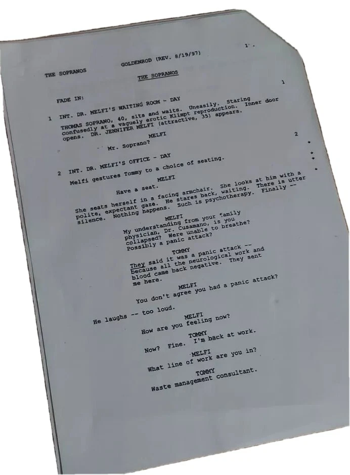 The Sopranos Pilot Tv Script - Image 1 of 1