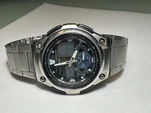 CASIO 5082 AQ-190W SPORTS GEAR ANA-DIGI MEN’S WORLD TIME WRISTWATCH - Picture 1 of 8