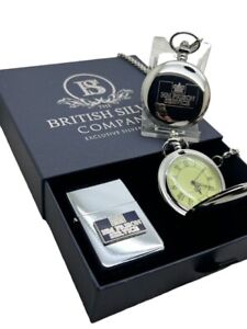 HMP PRISON Engraved Personalised Pocket Watch SET LIGHTER JAIL OFFICER WARDEN 