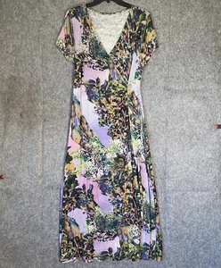 Soft Surroundings Faux Wrap Maxi Dress Womens Medium Petite Fairy Floral Knit - Picture 1 of 11