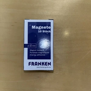 Franken Haftmagnete 10 Stück Ø 32 mm Magnet Bunt Haftkraft 800g - Bild 1 von 2