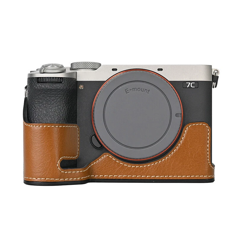 Media funda de cuero para cámara Sony A7C2 / A7C Mark II agarre protector Foto 1 de 1