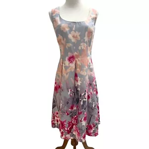 Nine West Fit & Flare Sleeveless Dress Jazzberry Combo Floral Print Size 14 NWT - Picture 1 of 11